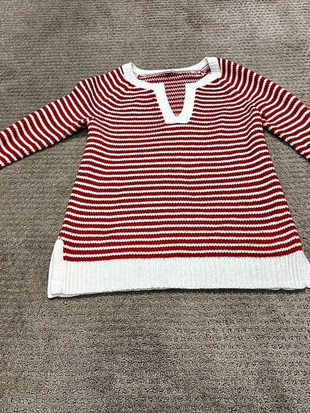 Gap Striped Sweater in Red & White Small